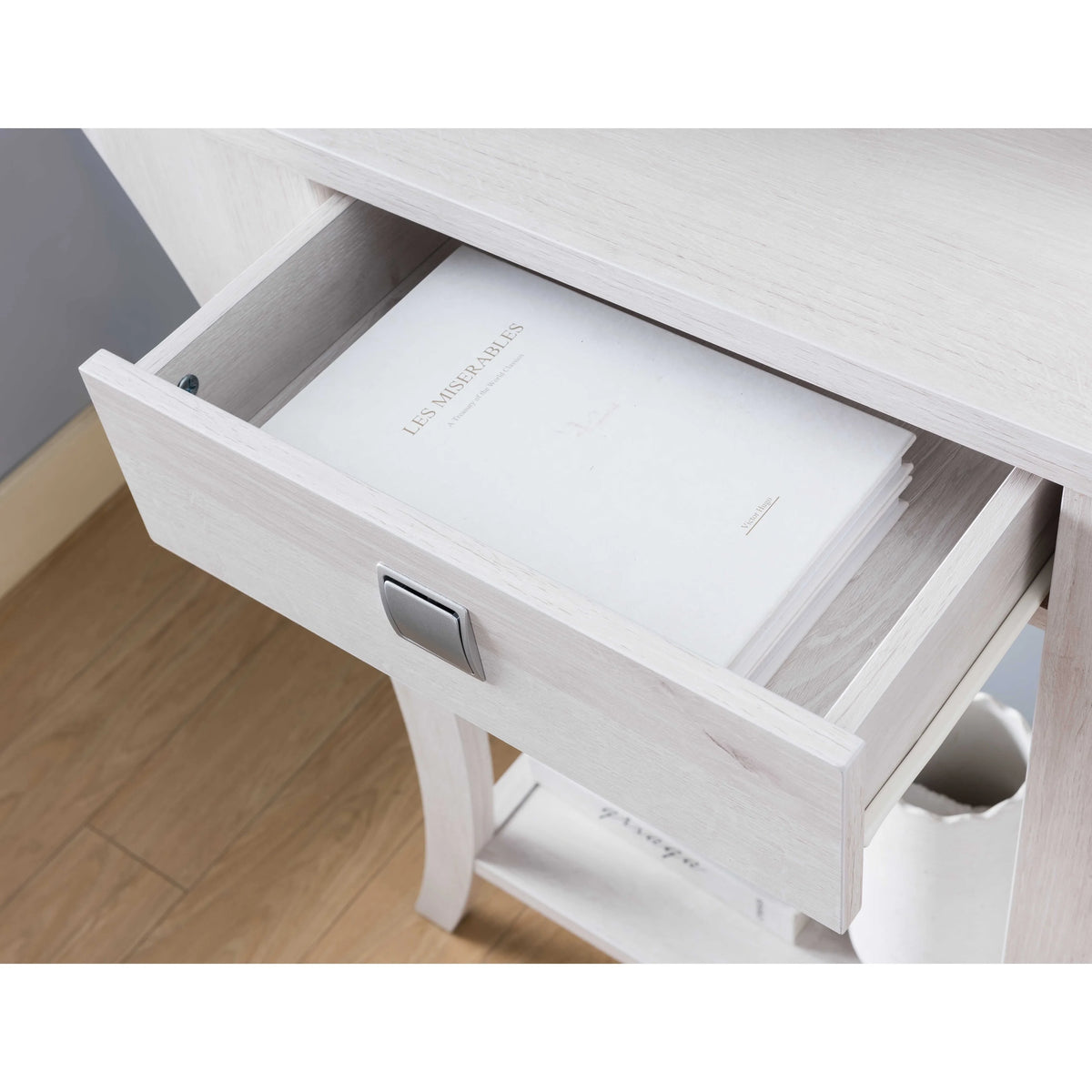 Curved Leg Console Table with Drawer and Shelf M6444