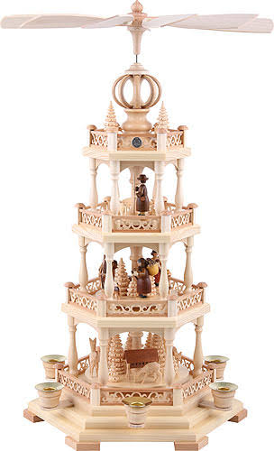Natural 3-tier German Christmas Pyramid V543