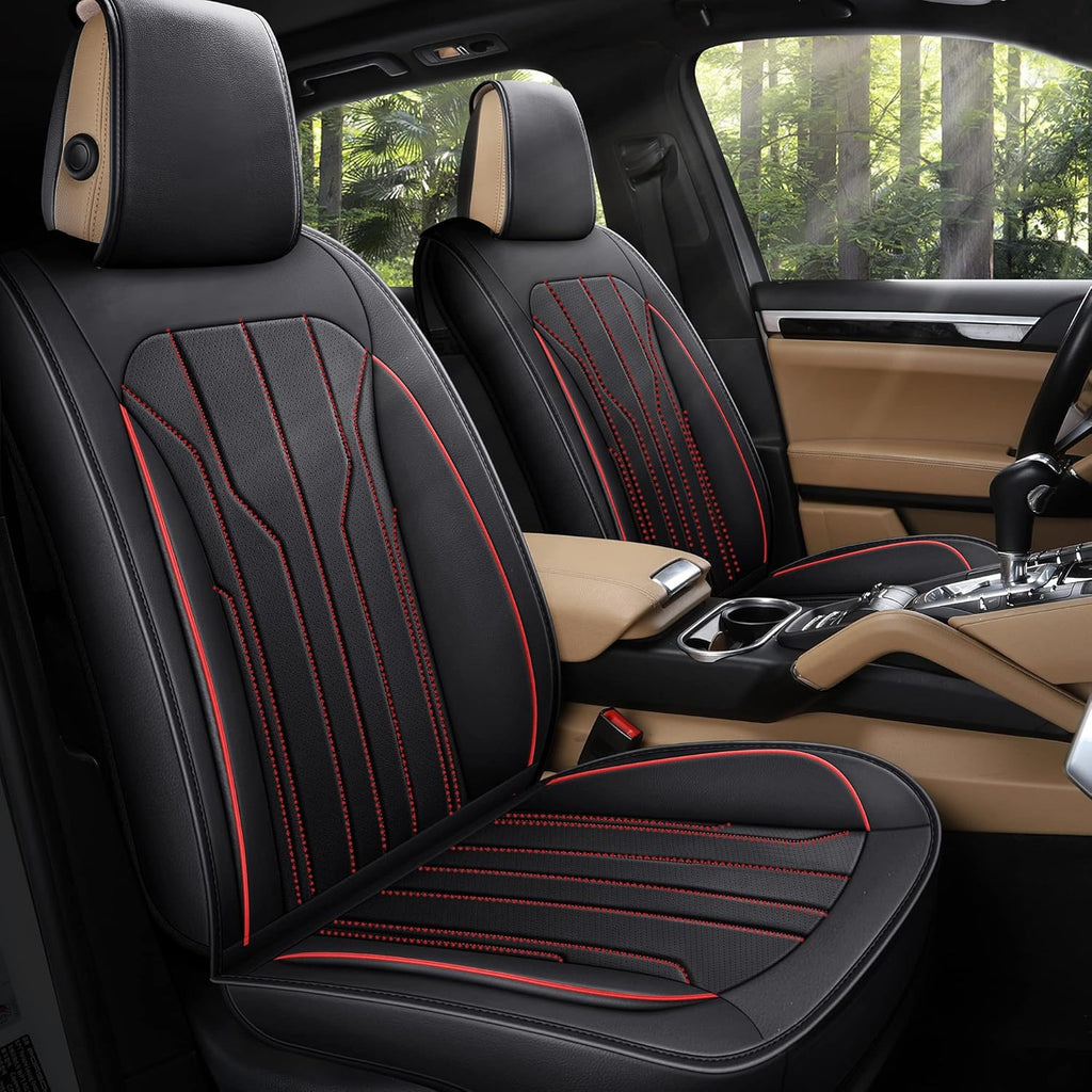 Leather Car Seat Covers Full Set Gray Y22806