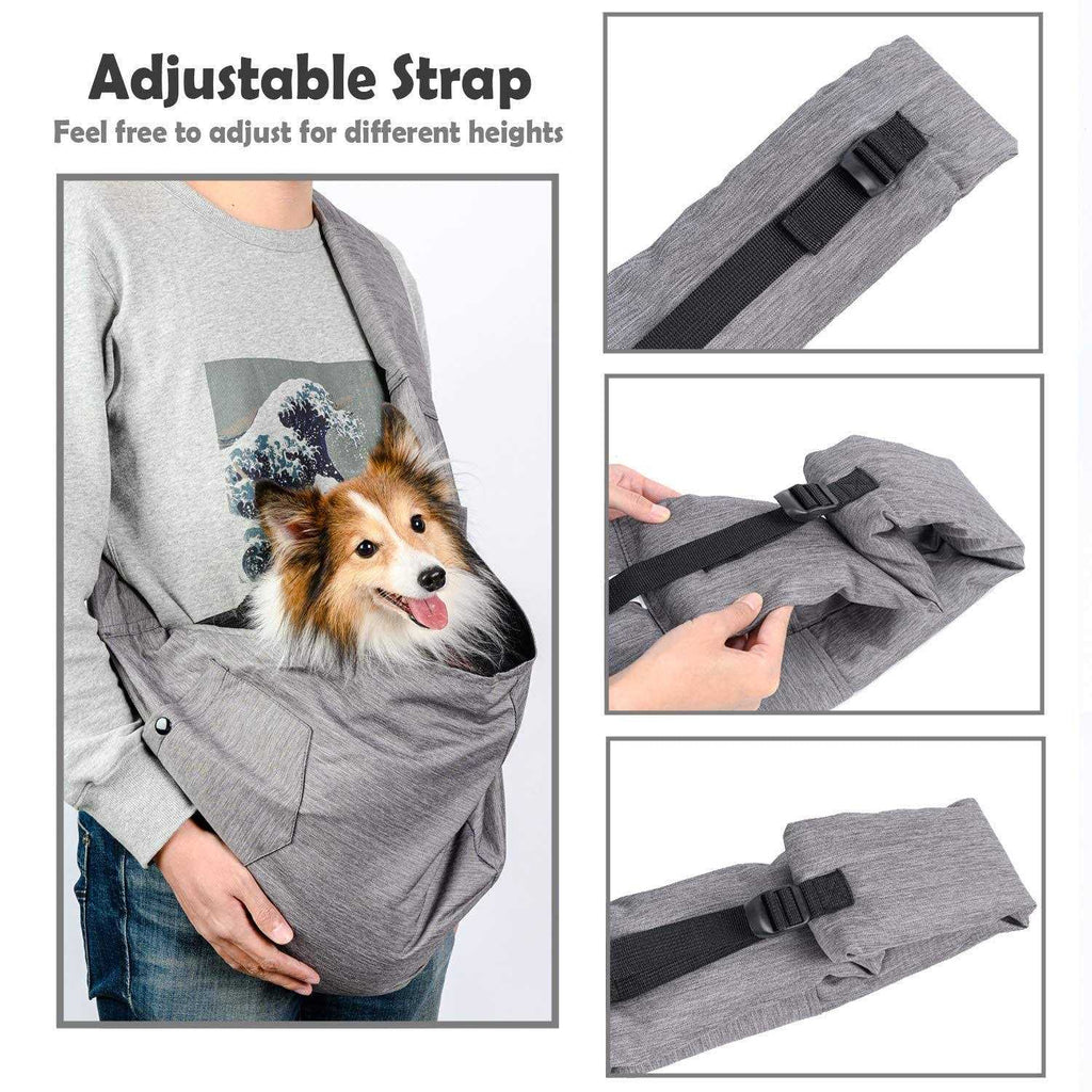 Dog Sling Carrier with Adjustable Padded Shoulder Breathable Mesh J2423