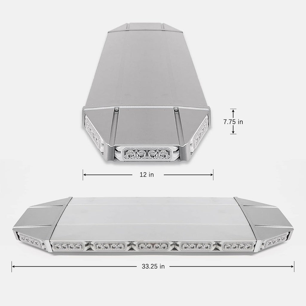 LED Rooftop Emergency Warning Strobe Light Bar Amber White J755