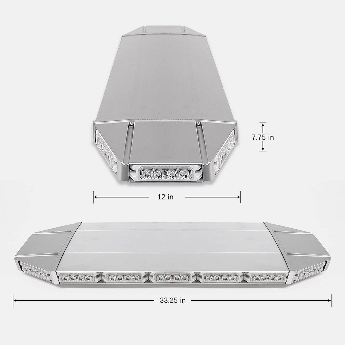LED Rooftop Emergency Warning Strobe Light Bar Amber White J755
