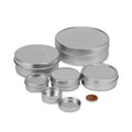 6 oz Shallow Round Steel Tin Can, Silver, 24 Pack O509