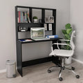 Black Engineered Wood Desk with Shelves Y337