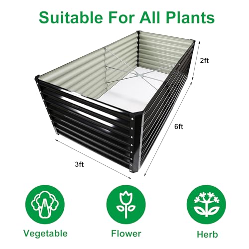 6×3×2ft Galvanized Metal Raised Garden Bed K757777