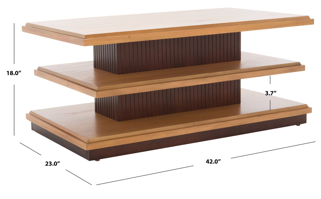 Solid 2 Shelf Wood Coffee Table N24729