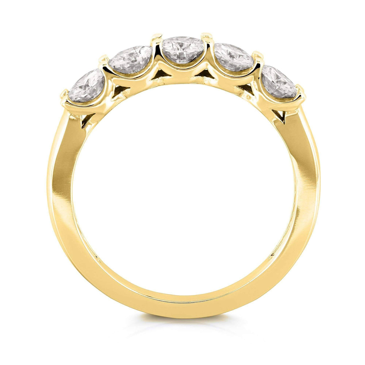 14K Yellow Gold Moissanite Bridal Wedding Band W3533