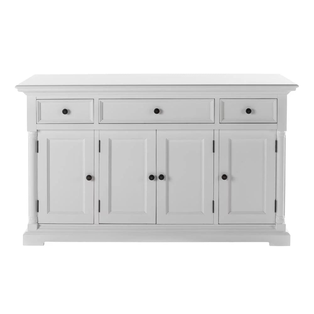 White Four-Door Buffet with Three Drawers B53266
