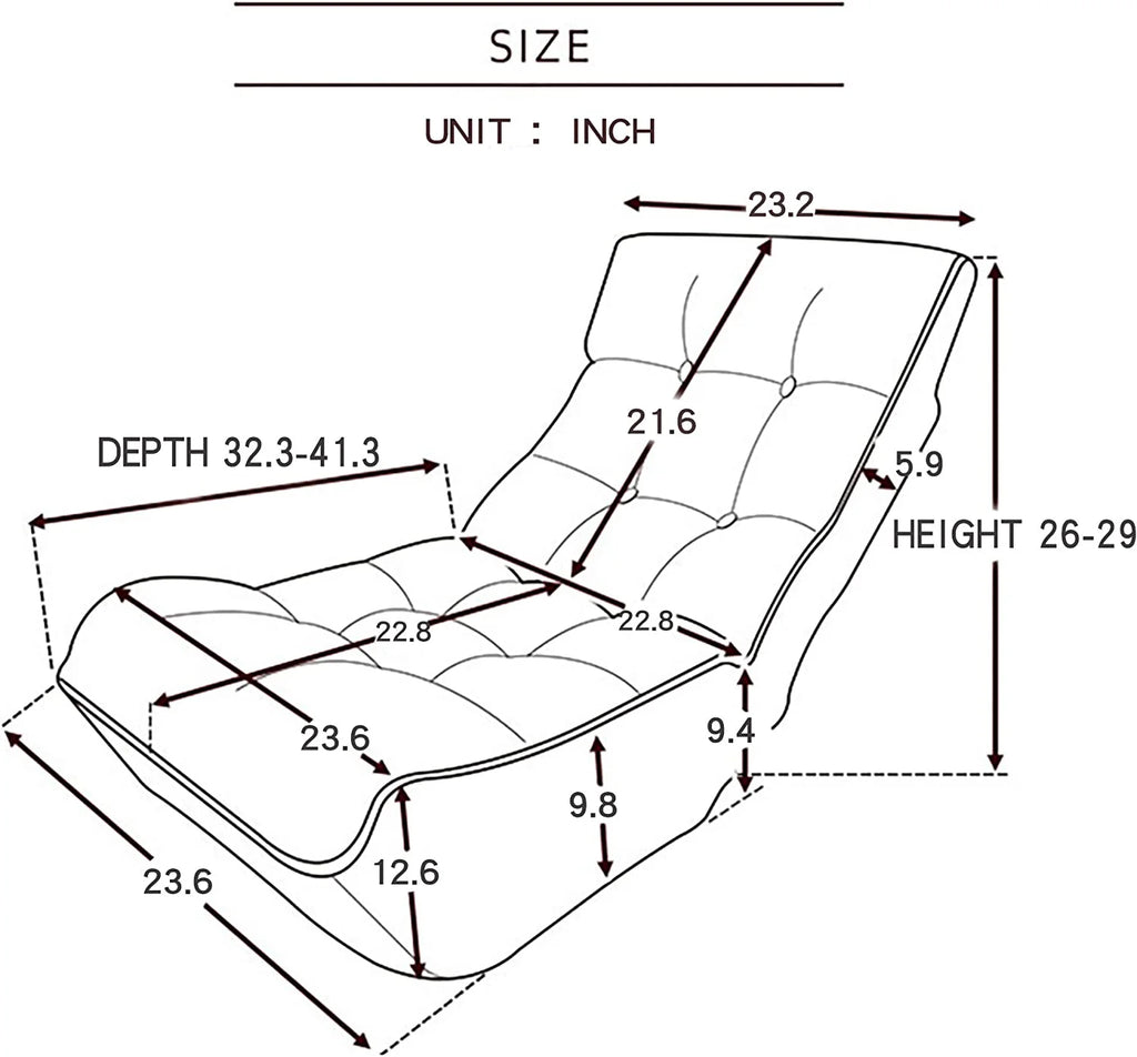 Dark Blue Fabric Folding Chaise Lounge Chair K7788