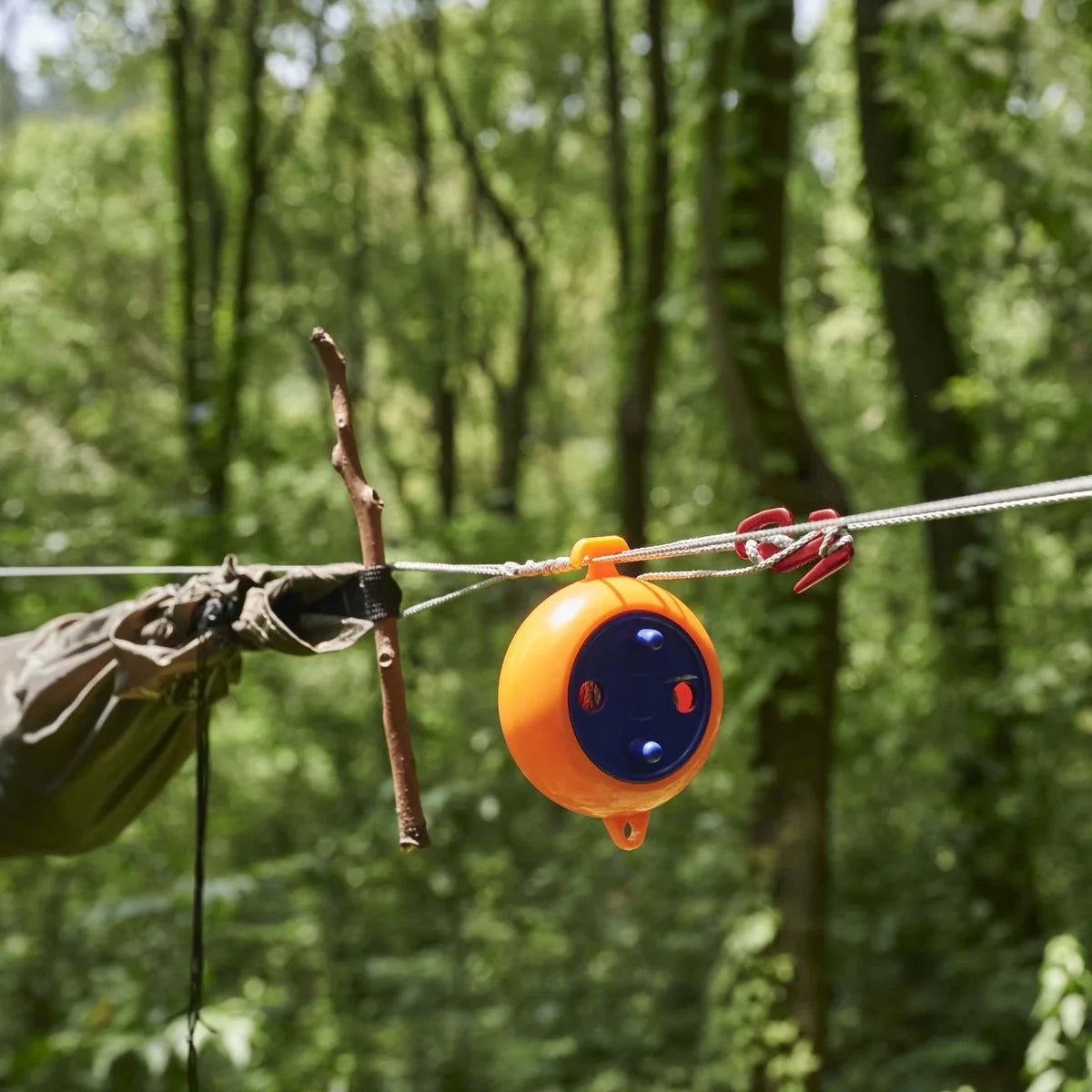 Gray HMWPE Tent Guyline Rope with Mini Reel A4966