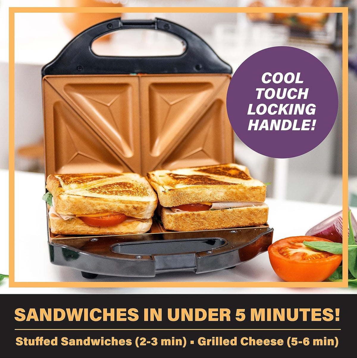 Nonstick Panini Press Sandwich Maker N358