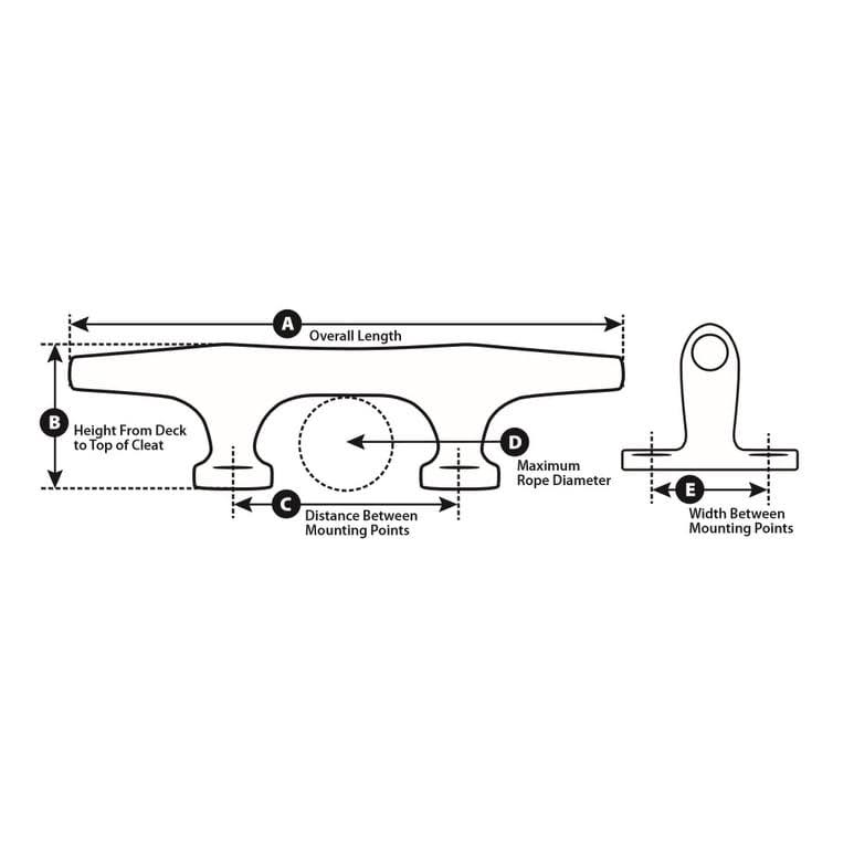 316 SS Heavy Duty Hollow Base Cleat S689232