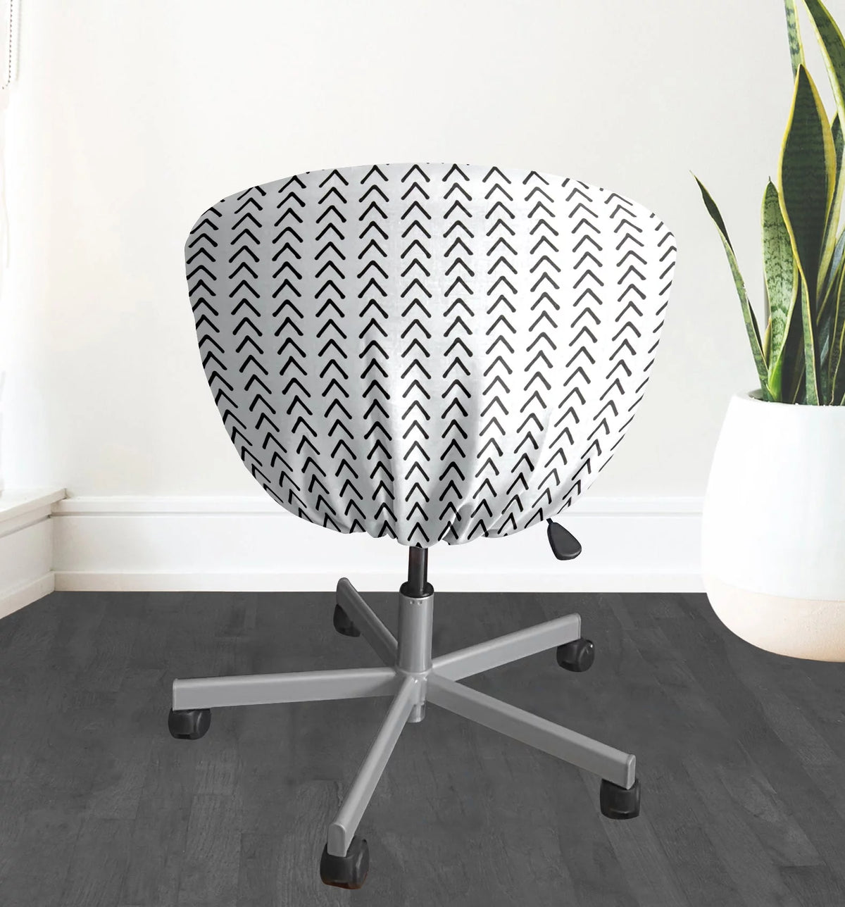 Boho Mudcloth White Arrows Chair Slip Cover S9824