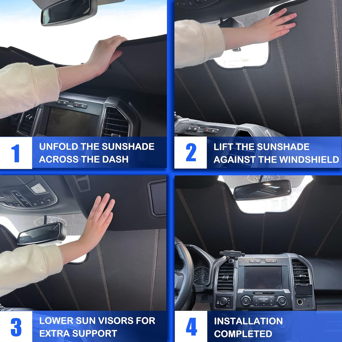 Windshield Sun Shade Pack of 2 for Toyota Corolla I6525