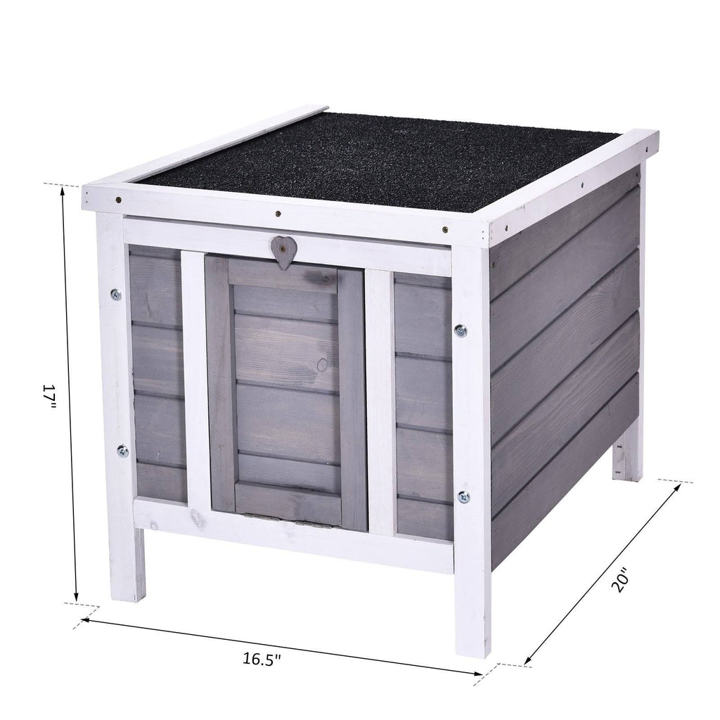 Grey Raised Wooden Pet House S889805