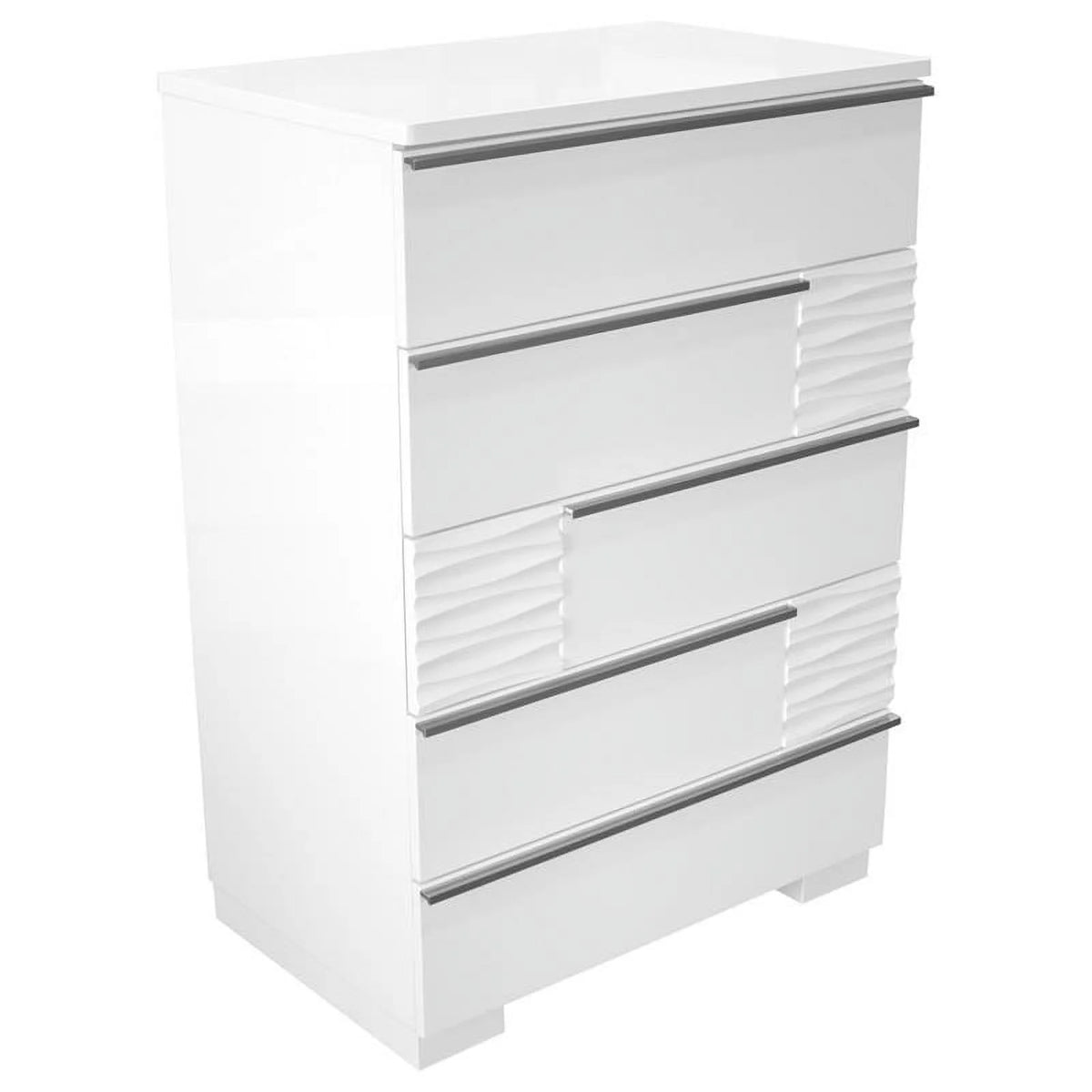 White 5 Drawer Poplar Wood Bedroom Chest N43803