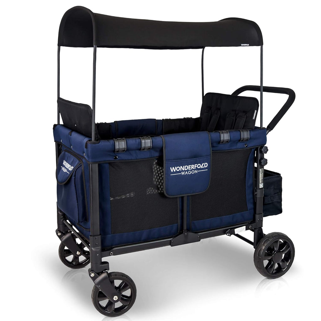 4 Seater Quad Stroller Wagon with Removable Raised Seats, Gray W91325
