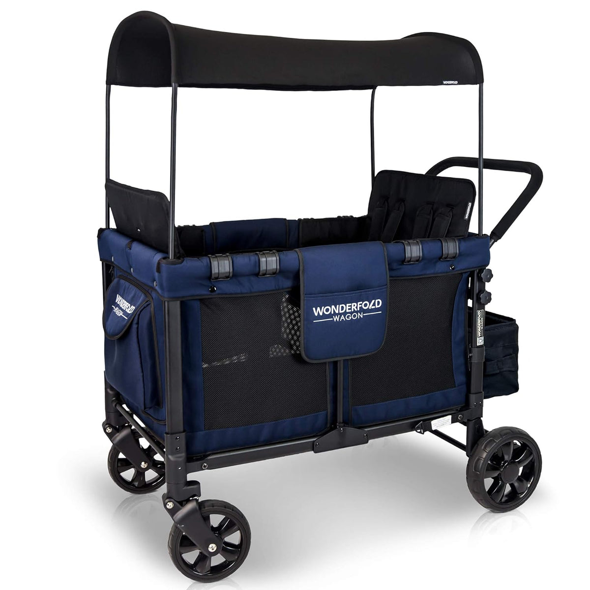 4 Seater Quad Stroller Wagon with Removable Raised Seats, Gray W91325