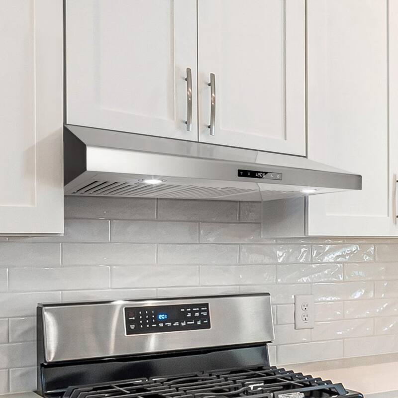 36 in. 500 CFM Ducted Under Cabinet Range Hood with Digital Touch Display and LED Lights in Stainless Steel P3386