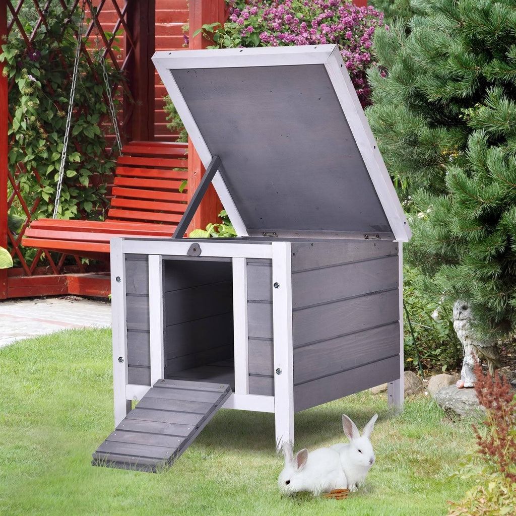 Grey Raised Wooden Pet House S889805