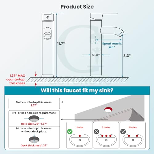 Matte Black Single Handle Vessel Sink Faucet with Pop Up Drain G84024