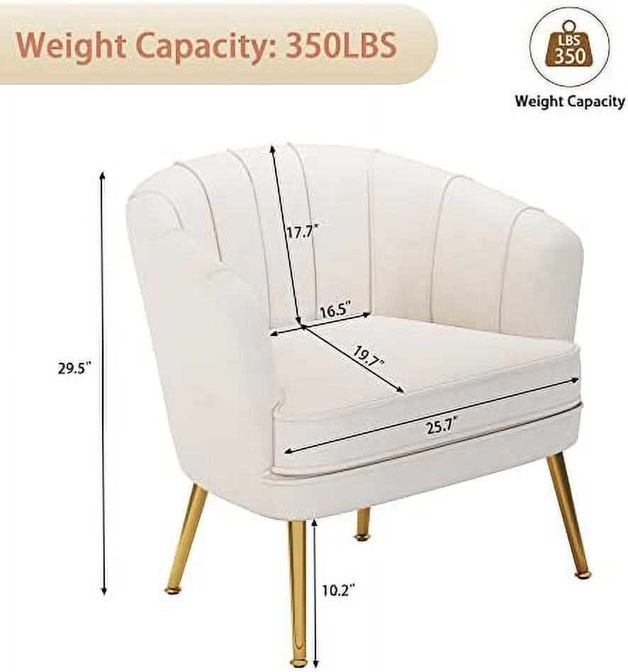 Velvet Accent Chair with Ottoman, Golden Metal Legs H25298