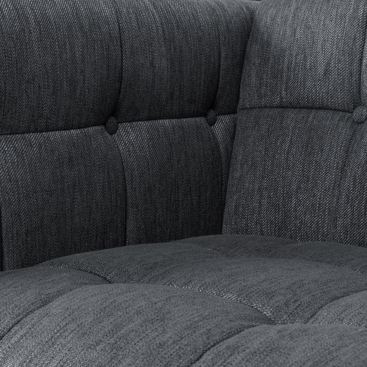 Charcoal and Brown Fabric 5-Seater Living Room Set B9015