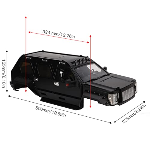 Black Plastic RC Car Body Shell T2407