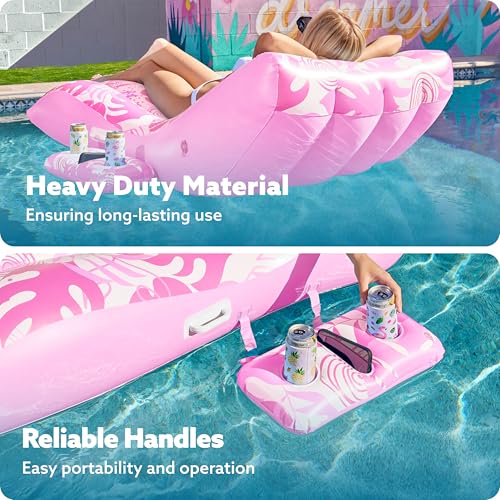 Inflatable Pool Lounge Chair with Cup Holder Y77016