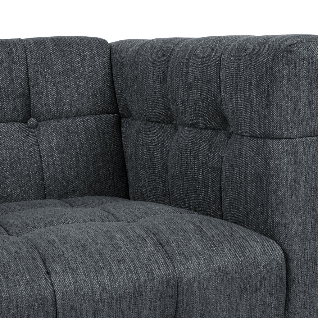 Charcoal and Brown Fabric 5-Seater Living Room Set B9015