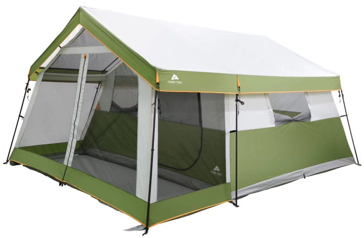 8-Person Family Cabin Tent with Screen Porch, Green D382188