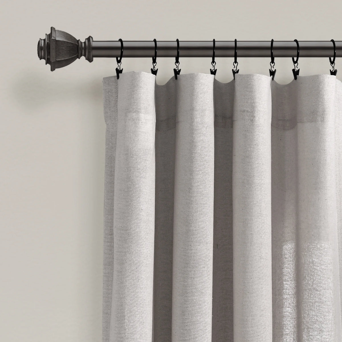 Gray Linen Window Curtain V666