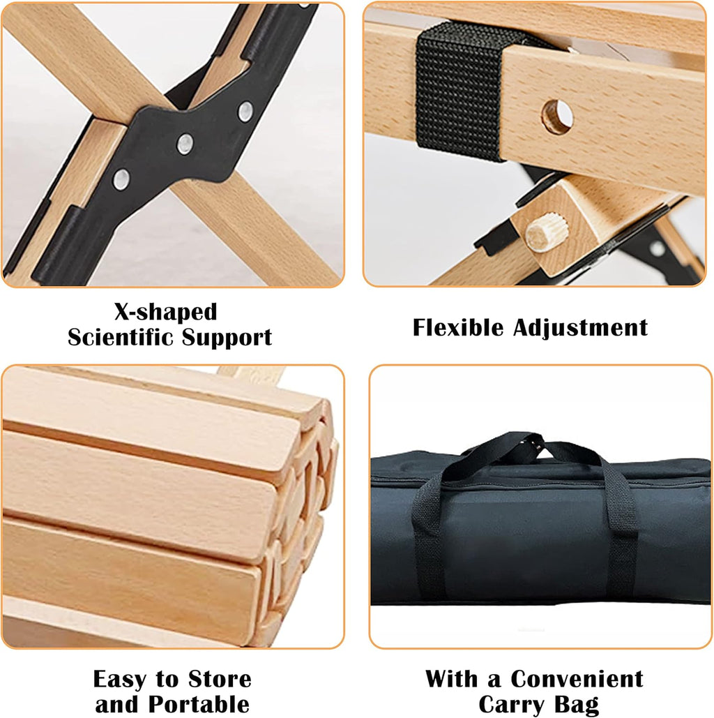 4ft Portable Folding Wood Picnic Table with Carry Bag U576255