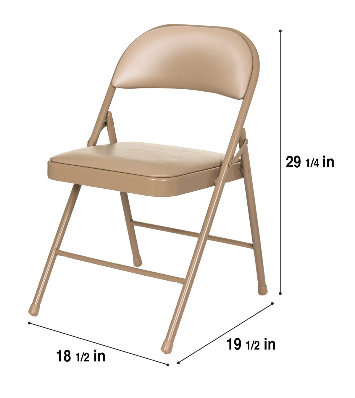 Beige Vinyl Folding Chair, Pack of 4 R159242