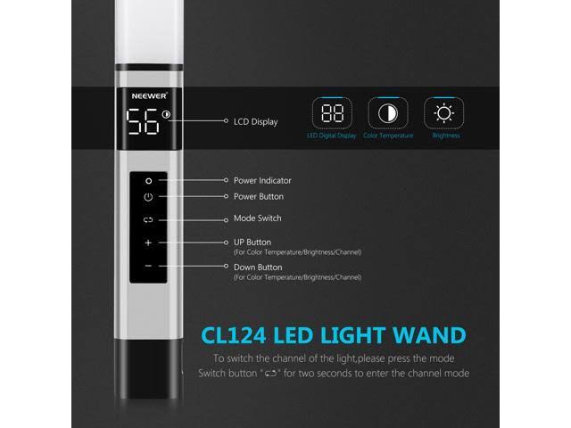 LED Video Light Stick with Barndoor and Carry Bag S453696