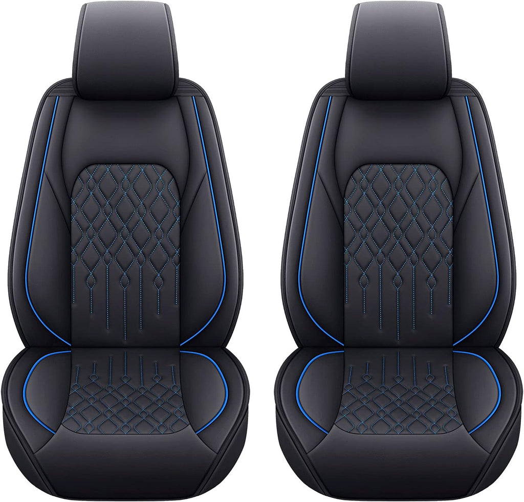 Black & Red Waterproof Faux Leather Front Seat Covers G823