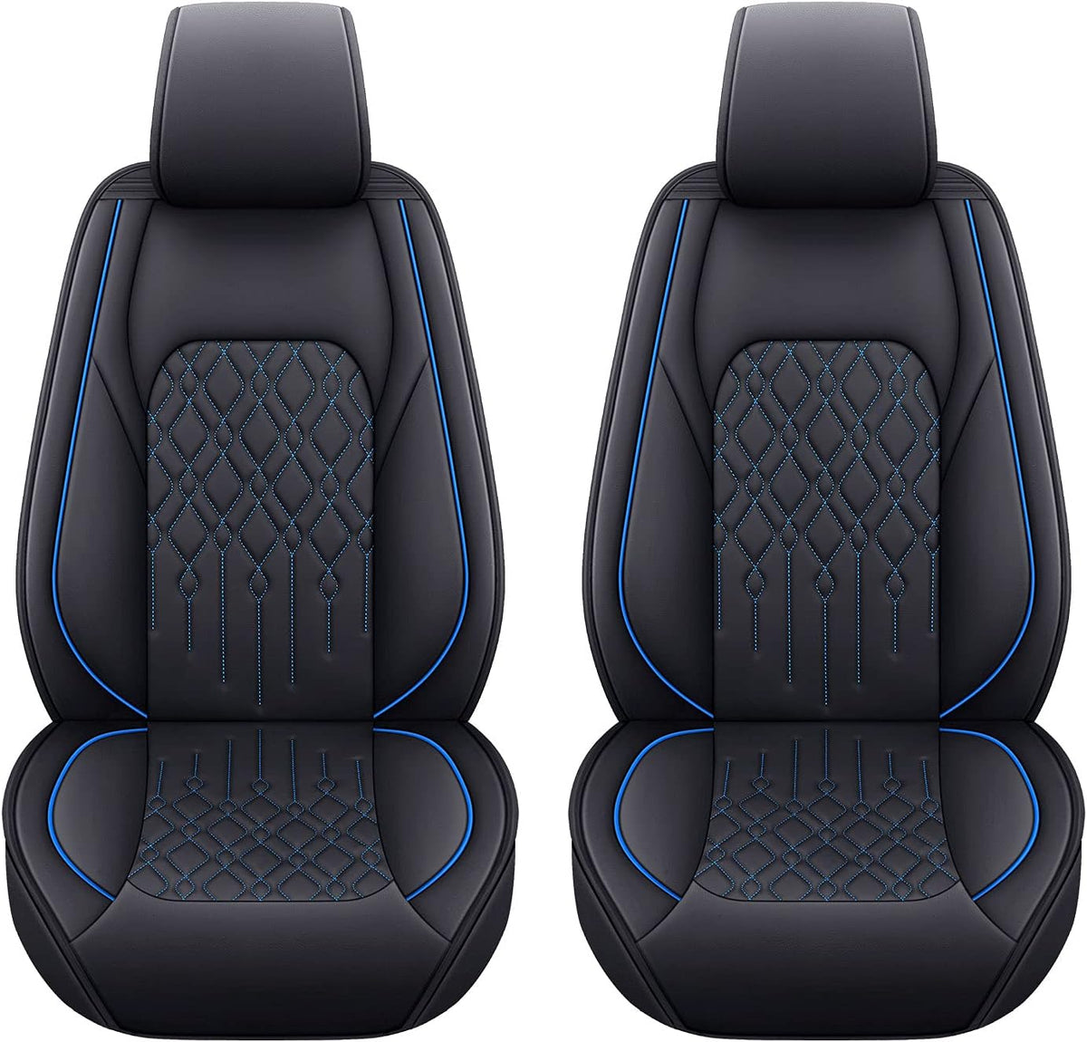 Black & Red Waterproof Faux Leather Front Seat Covers G823