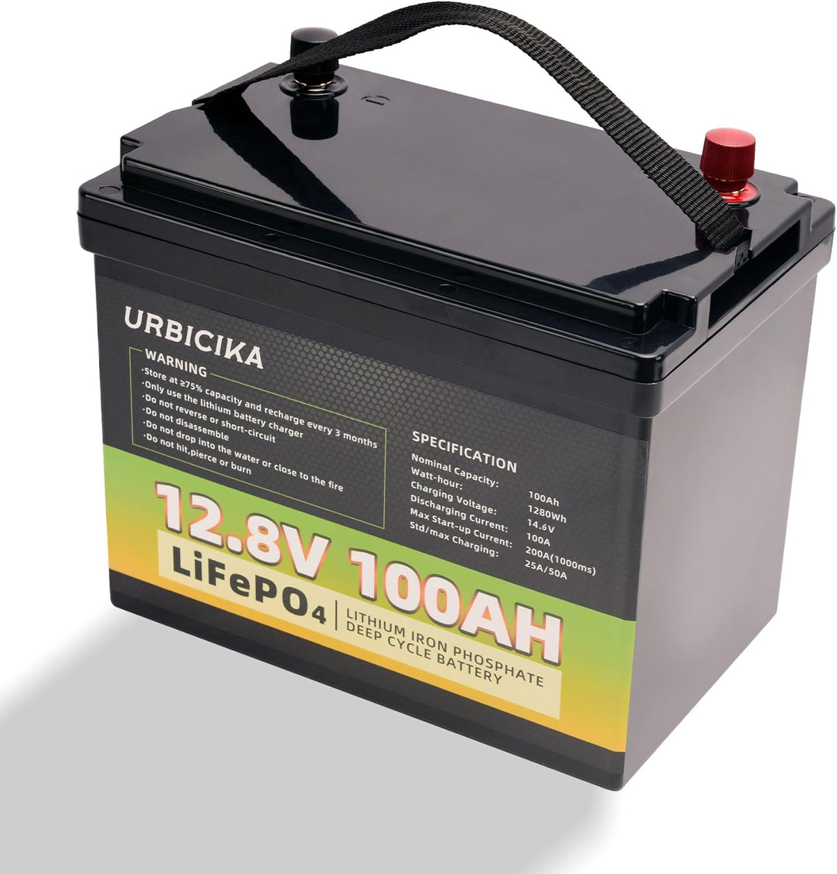 12V 100AH LiFePO4 Lithium Battery 100A BMS U890282