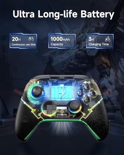 Wireless Bluetooth Controller with Hall Joysticks and RGB Lighting U593529