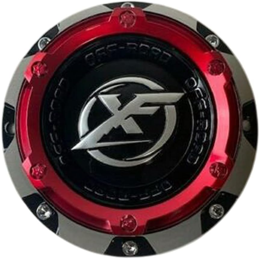 Gloss Black with Red Top Wheel Center Cap R205