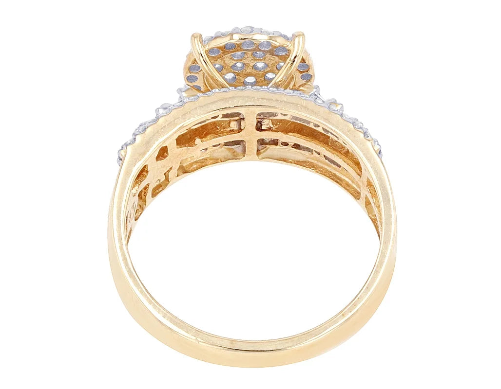 0.78 CT Diamond 10K Yellow Gold Cluster Ring C753168