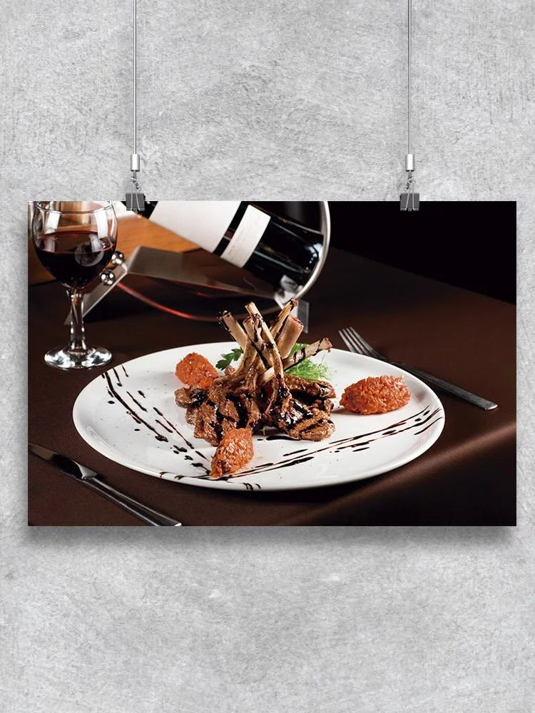 Lamb Chops With Veggies Poster T84956