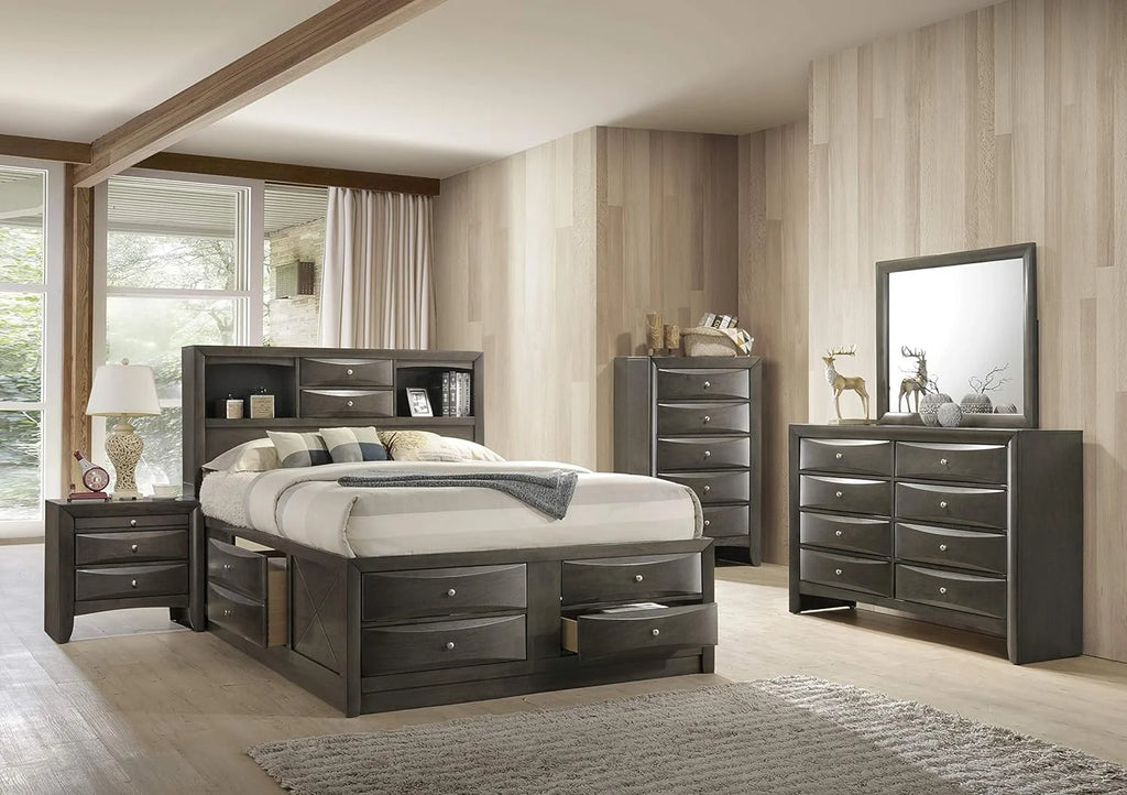 King Captain's Bed Gray Oak S7975