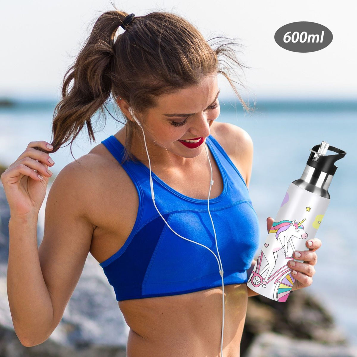 Stainless Steel Insulated Water Bottle with Straw Lid I594