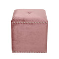 Pink Tufted Square Foot Stool Ottoman X78732