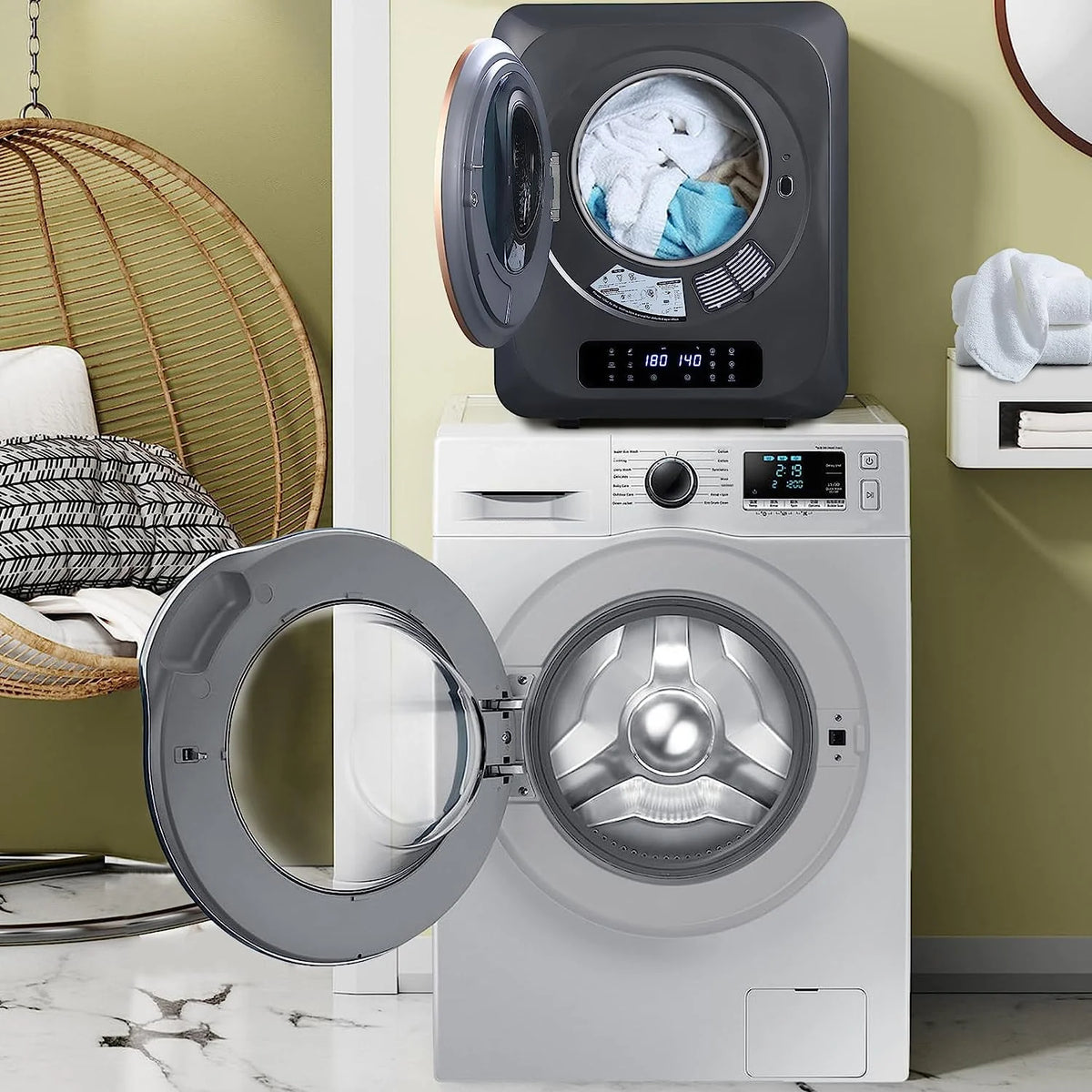 Portable Electric Clothes Dryer 8.8 Lbs 850W Blue X953