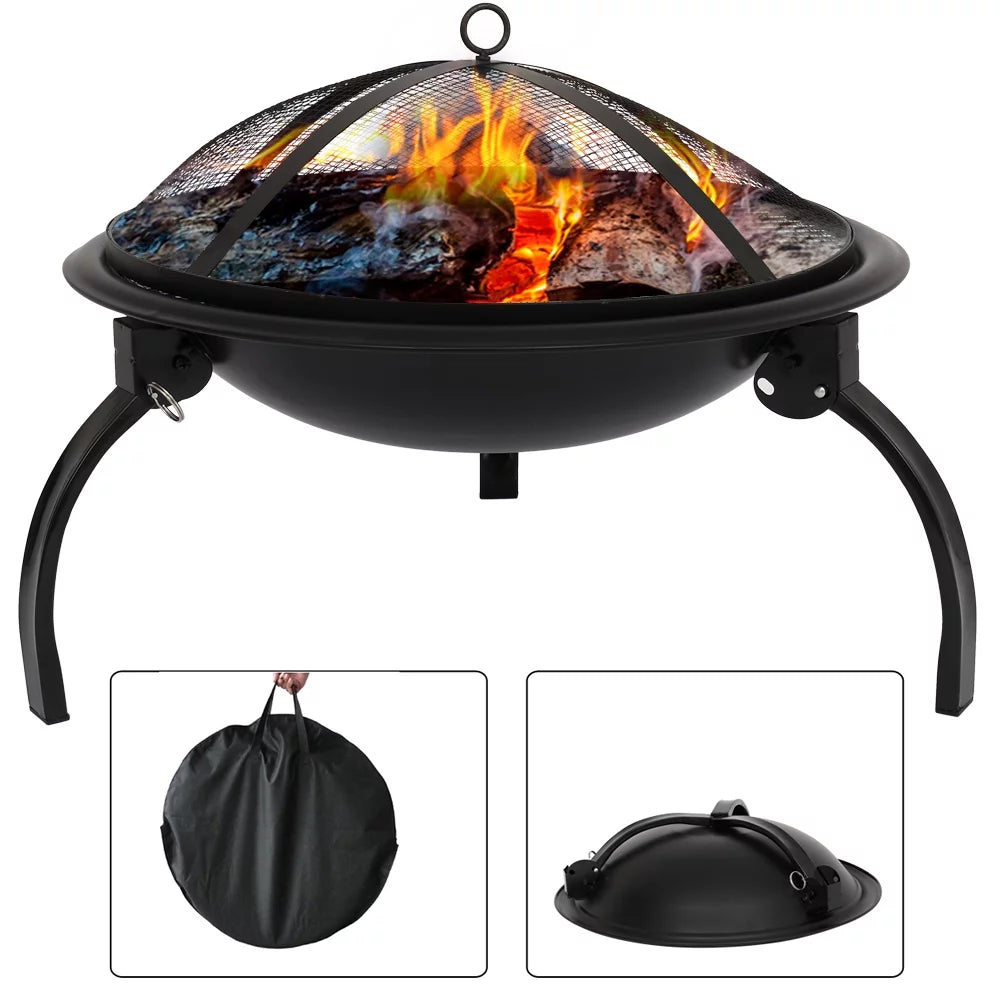 Portable Charcoal Grill and Offset Smoker with Thermometer P176446