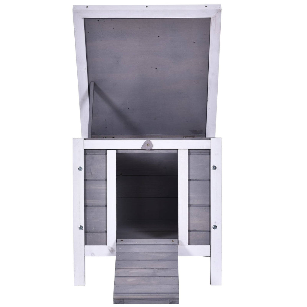 Grey Raised Wooden Pet House S889805
