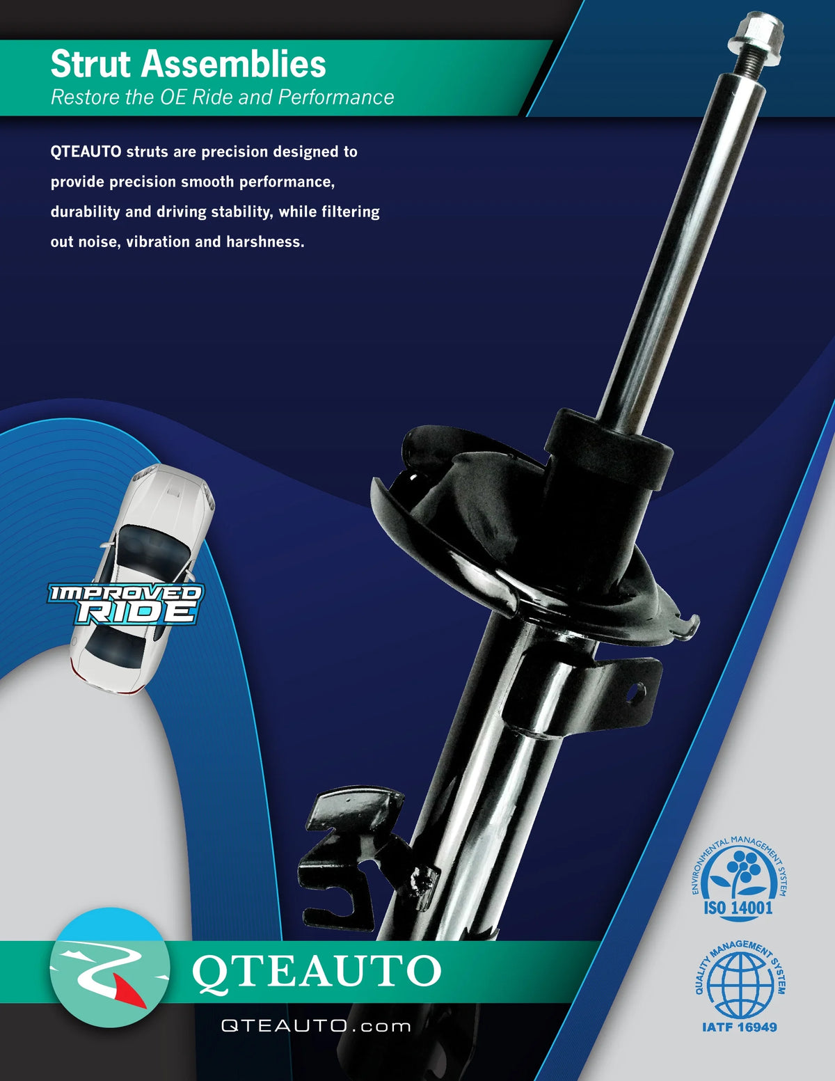 Pair of 2 Front Suspension Strut Assembly Q7993