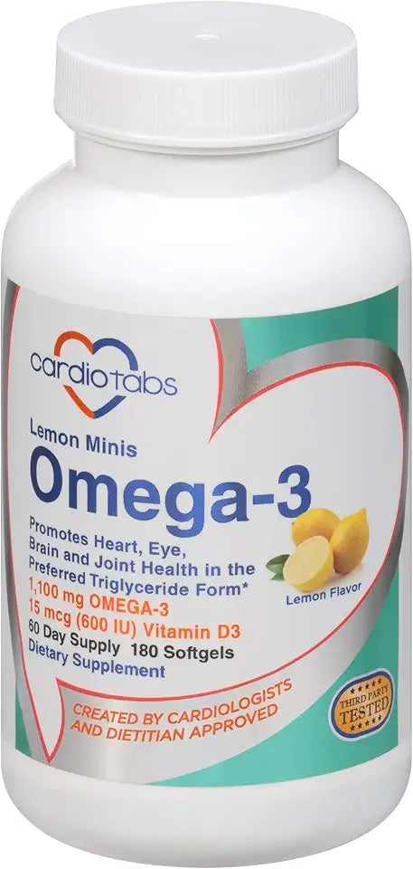 Lemon Flavored Omega-3 Vitamin D3 Softgels 180 Count U222